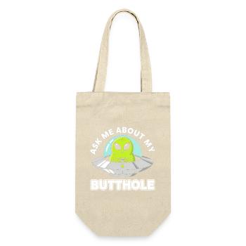 Außerirdischer UFO Humor Spruch - Geschenkbeutel für Flaschen - Natur - Vorne