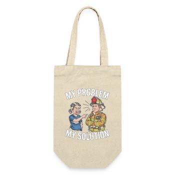 Lieutenant des pompiers Mon problème Mon pictogramme Papa Maman - Sac à bouteille - nature - Devant