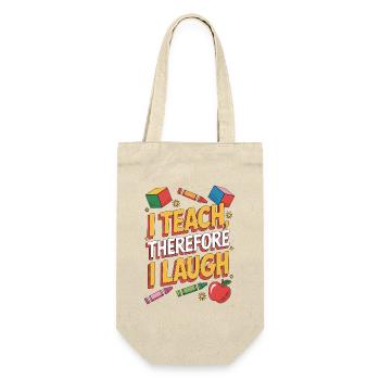 Elementary Teacher I Teach Therefore Educator - Geschenkbeutel für Flaschen - Natur - Vorne