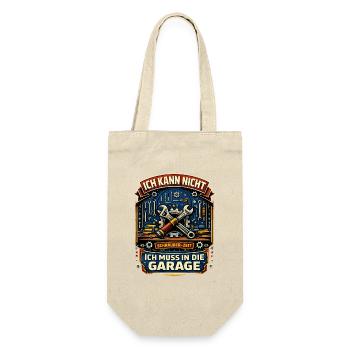 Schrauberzeit ich muss in die Garage Humor - Geschenkbeutel für Flaschen - Natur - Vorne