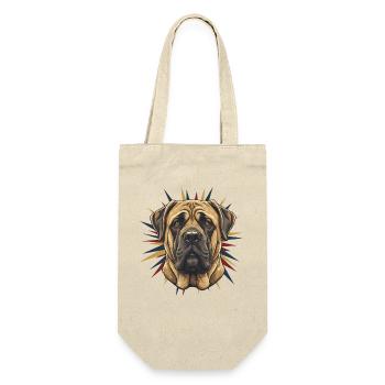 Mastiff Head with Star Wreath - Gift Bag for Bottles - nature - Front
