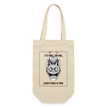 Its Fine Im Fine Kaffee Fledermaus Humor - Geschenkbeutel für Flaschen - Natur - Vorne