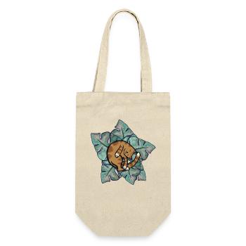 Cat Nap on Monstera Leaves - Gift Bag for Bottles - nature - Front