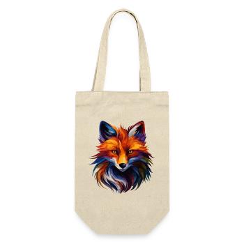 Colorful Fox Polygon Art – Modern Animal Design - Gift Bag for Bottles - nature - Front