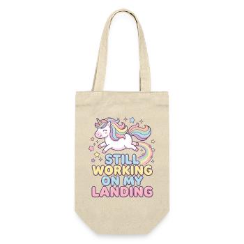Still Working On My Landing Unicorn - Gift Bag for Bottles - nature - Front
