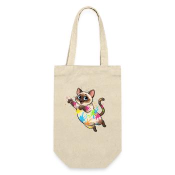 Colorful Splashes of Color Cat - Gift Bag for Bottles - nature - Front