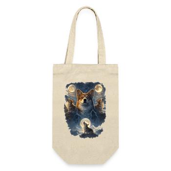 Dreimonde Corgi. - Geschenkbeutel für Flaschen - Natur - Vorne