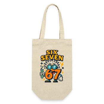 Six Seven 67 Science Humor Nerd Gift Idea - Gift Bag for Bottles - nature - Front