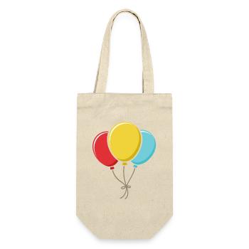 Luftballons - Geschenkbeutel für Flaschen - Natur - Vorne
