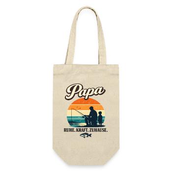 Papa Ruhe Kraft Zuhause Angeln Retro Motiv - Geschenkbeutel für Flaschen - Natur - Vorne