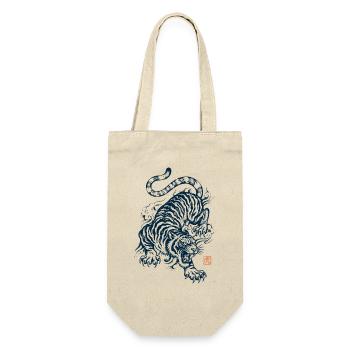 Tiger, Japanische Ästhetik - Geschenkbeutel für Flaschen - Natur - Vorne