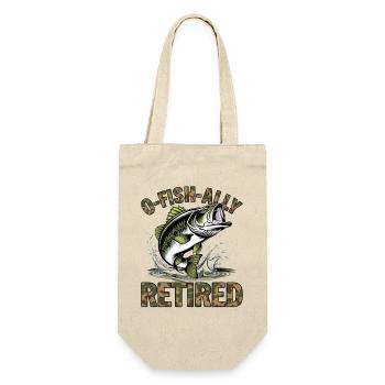 Angeln Angler Fischer Fisch Lustiges Angler Spruch - Geschenkbeutel für Flaschen - Natur - Vorne