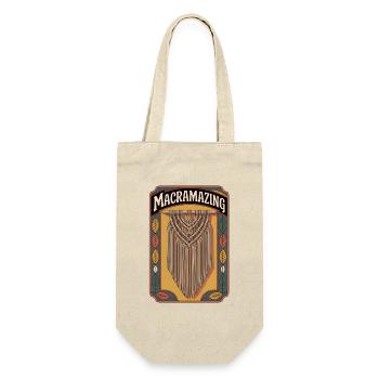 Macrame Awesome | Knot Art Boho - Gift Bag for Bottles - nature - Front