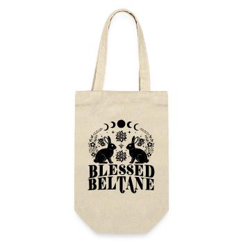 Bénédictions de Beltane Lapin païen du 1er mai - Sac à bouteille - nature - Devant