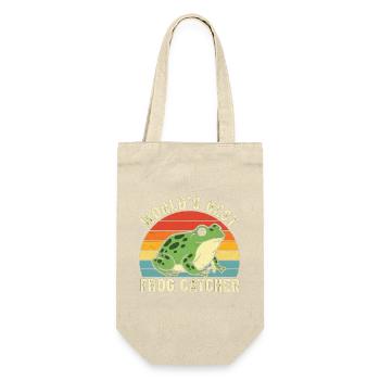 Weltbester Froschfänger - Geschenkbeutel für Flaschen - Natur - Vorne