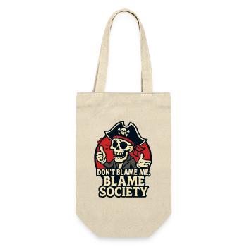 Pirate Skull Satire Tee - Gift Bag for Bottles - nature - Front