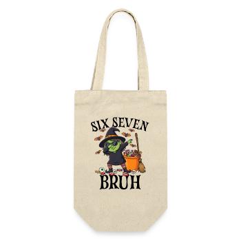 Dabbing Witch Six Seven Bruh 6 7 Halloween 67 Bruh - Gift Bag for Bottles - nature - Front