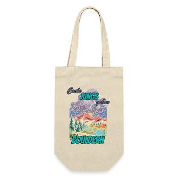 coole Jungs gehen Bouldern - Geschenkbeutel für Flaschen - Natur - Vorne