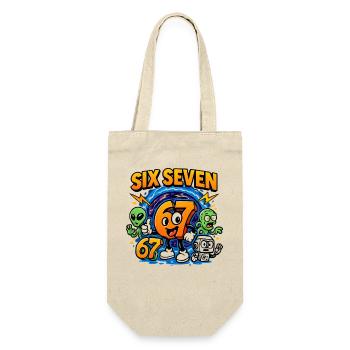 Six Seven 67 Italian Brainrot Nerd Humor Funny - Gift Bag for Bottles - nature - Front