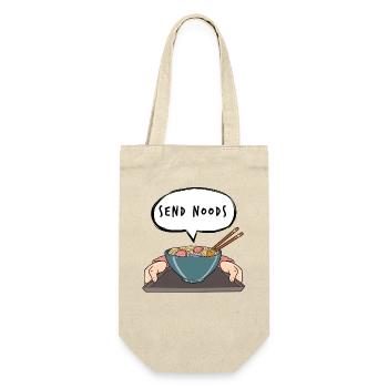 Send Noods Asiatische Nudeln Cartoon Bowl Pho - Geschenkbeutel für Flaschen - Natur - Vorne