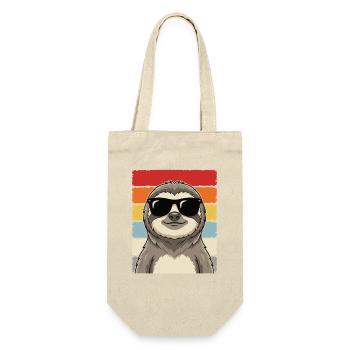 Cool Sloth Sunglasses Retro Animal Shirt - Gift Bag for Bottles - nature - Front