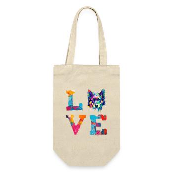 Berger allemand adore Pop Art Chien coloré - Sac à bouteille - nature - Devant