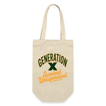 Generation X Survived Unsupervised - Geschenkbeutel für Flaschen - Natur - Vorne