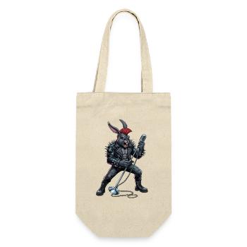 Heavy Metal Osterhase Rocker Ostern Hardcore Hase - Geschenkbeutel für Flaschen - Natur - Vorne
