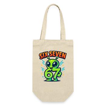 Six Seven 67 Italian Brainrot Alien Humor Funny - Gift Bag for Bottles - nature - Front