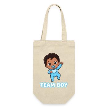 Team Boy Süßes Baby Design - Geschenkbeutel für Flaschen - Natur - Vorne