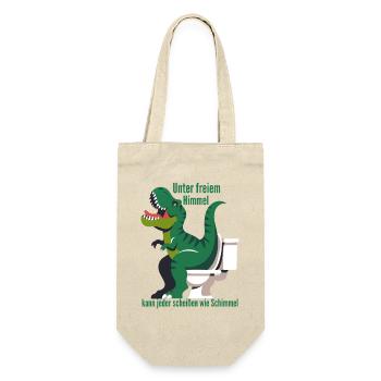 Dino auf Toilette im Freien - Geschenkbeutel für Flaschen - Natur - Vorne