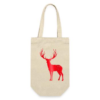 Deer with Antlers Vintage Deer Antler Design - Gift Bag for Bottles - nature - Front