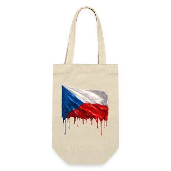 Tschechische Flagge bunte Farbe - Geschenkbeutel für Flaschen - Natur - Vorne