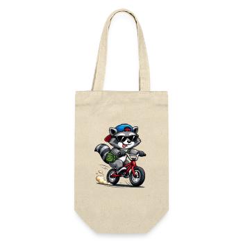 Raton laveur cool à vélo – Vélo drôle - Sac à bouteille - nature - Devant