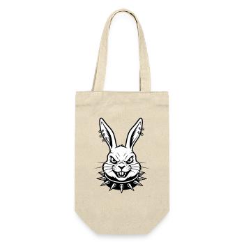 Heavy Metal Osterhase Rocker Ostern Hardcore Hase - Geschenkbeutel für Flaschen - Natur - Vorne