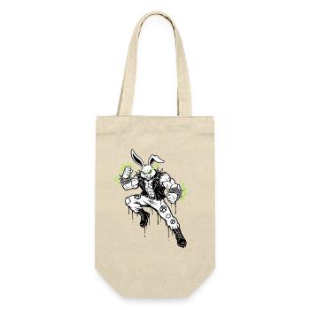 Heavy Metal Osterhase Rocker Ostern Hardcore Hase - Geschenkbeutel für Flaschen - Natur - Vorne