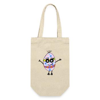 Ei Emotionen Happy Ostern Kinder - Geschenkbeutel für Flaschen - Natur - Vorne
