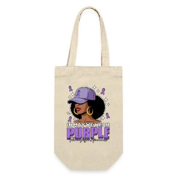 Im Mai tragen wir Purple Fibromyalgie Awareness - Geschenkbeutel für Flaschen - Natur - Vorne