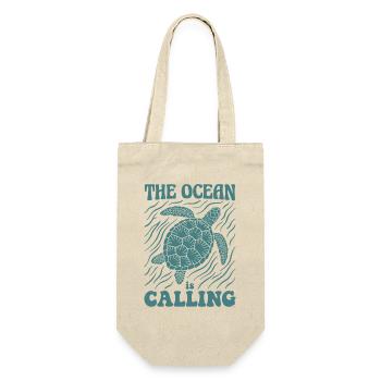 The Ocean is Calling Shirt Schildkröte Meer Sommer - Geschenkbeutel für Flaschen - Natur - Vorne