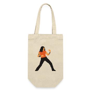 Rock Star Air Guitar - Heavy Metal Musician Art - Geschenkbeutel für Flaschen - Natur - Vorne