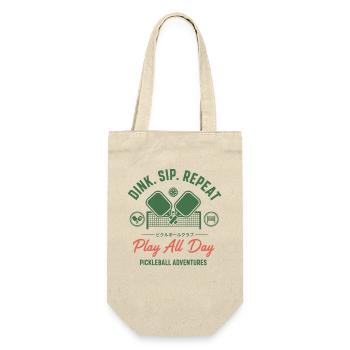Pickleball Dink Sip Repeat Play All Day Adventures - Gift Bag for Bottles - nature - Front