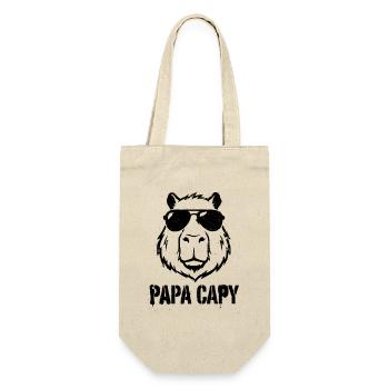 Papa Capy - Capybara Father's Day - Gift Bag for Bottles - nature - Front
