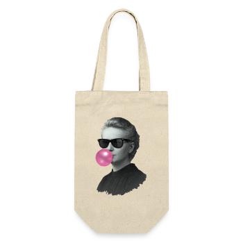 Marie Curie with bubblegum and sunglasses - Gift Bag for Bottles - nature - Front