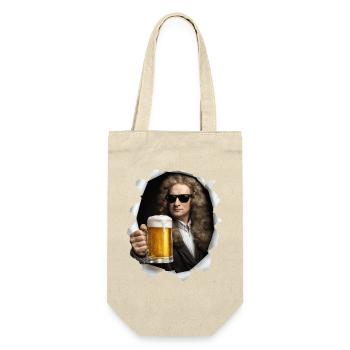 Isaac Newton hält ein Bier - Geschenkbeutel für Flaschen - Natur - Vorne