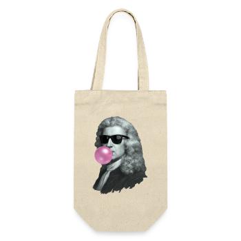 Isaac Newton mit Kaugummi und Sonnenbrille - Geschenkbeutel für Flaschen - Natur - Vorne