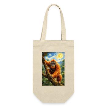 Orang-Utan Sternennacht Stil - Geschenkbeutel für Flaschen - Natur - Vorne