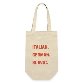 Eat Italian Drive German Marry Slavic Balkan Auto - Gift Bag for Bottles - nature - Front