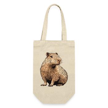 Capybara - Geschenkbeutel für Flaschen - Natur - Vorne
