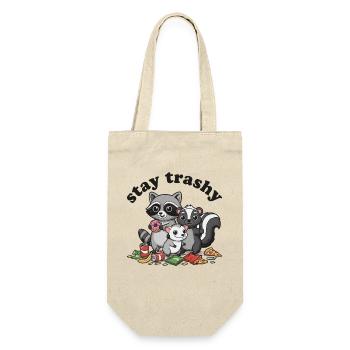 Stay Trashy Waschbär Opossum Stinktier - Geschenkbeutel für Flaschen - Natur - Vorne