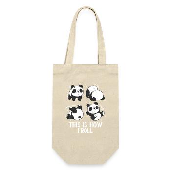 Panda Roll Somersault Roller Gymnastics - Gift Bag for Bottles - nature - Front